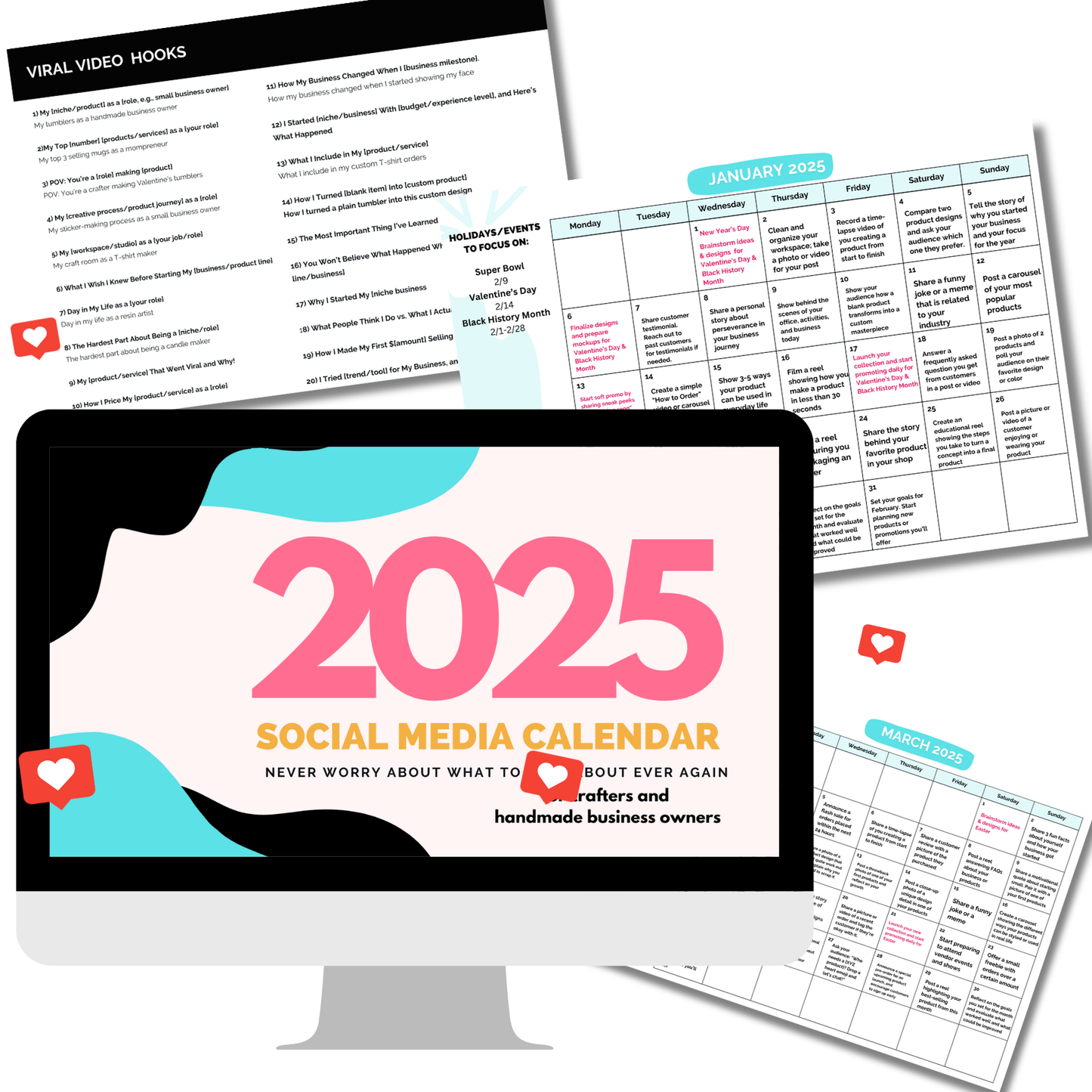 2025 Social Media Calendar For Crafters
