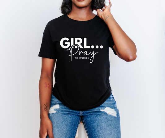 Girl Pray Screen Print Transfer