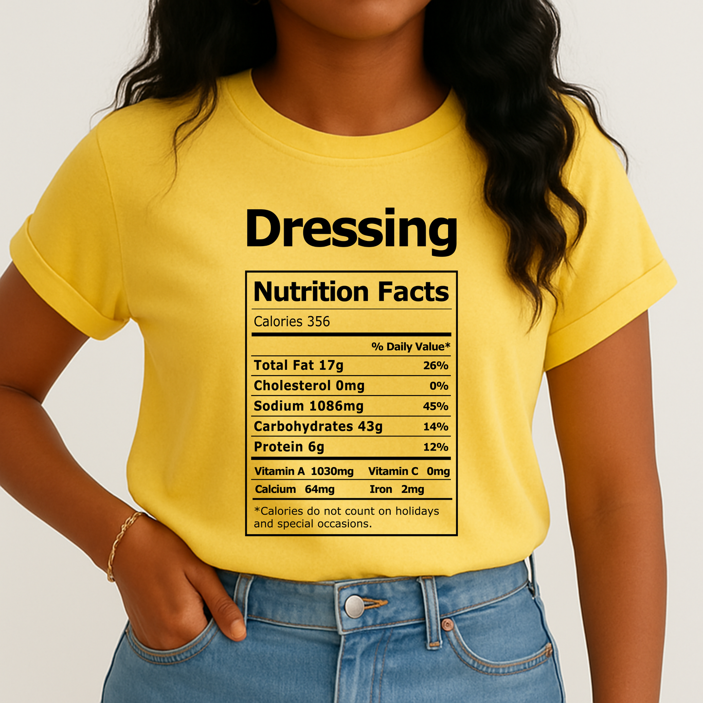 Thanksgiving Nutritional Facts Screen Print Transfer