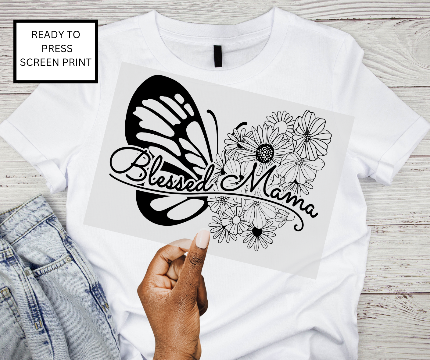 Blessed Mama Screen Print Transfer